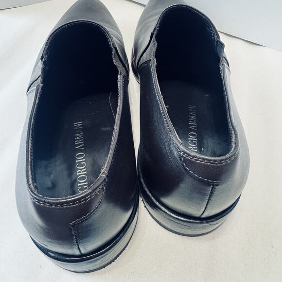 Giorgio Armani Sz US 10 Loafers Dark brown Leather Slip On Made In Italy Classic main image 4